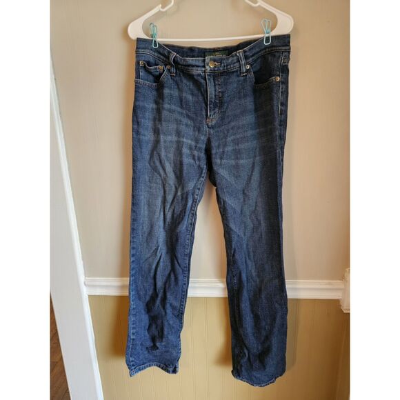 LRL Lauren Jeans Co Blue Jeans Dark Wash Size 10 Ralph Lauren Straight Leg - Picture 1 of 5